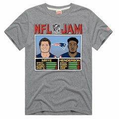 New England Patriots Drake Maye & TreVeyon Henderson  Homage Unisex NFL Jam Tri-Blend T-Shirt | NFL Hot