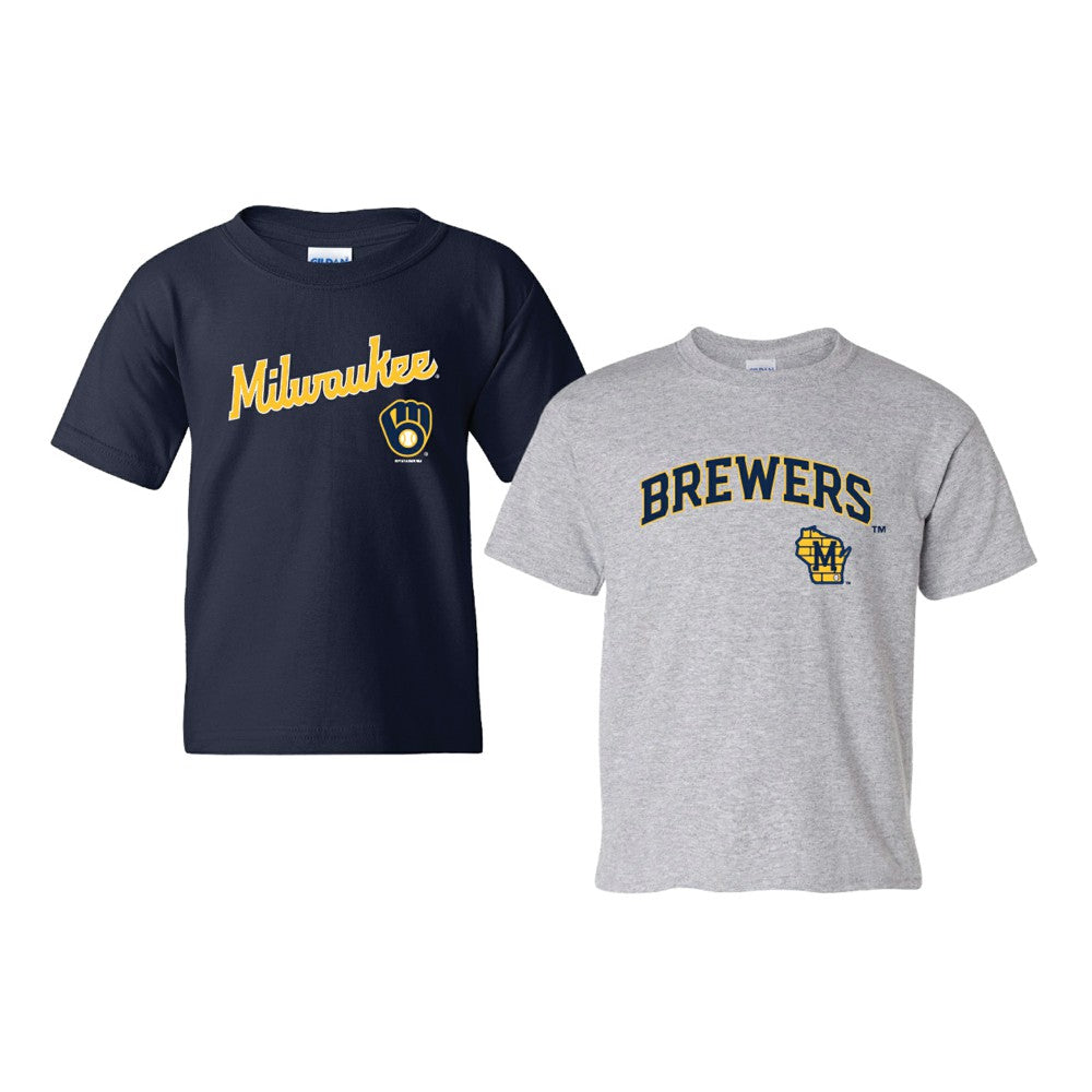 Milwaukee Brewers Soft as a Grape Youth 2-Pack Logo T-Shirt Set - MLB T-shirts