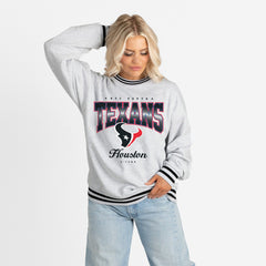 Houston Texans Gameday Couture Women's Oversized Gridiron Drive Ringer Stripe Sweatshirt | NFL Hot