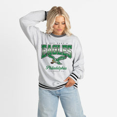 Philadelphia Eagles Gameday Couture Women's Oversized Gridiron Drive Ringer Stripe Sweatshirt | NFL Discount