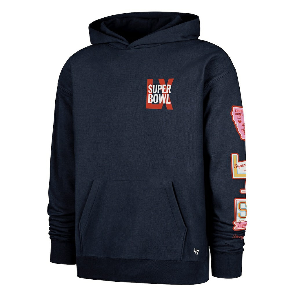 New England Patriots Stoney Clover Lane x '47 Women's Super Bowl LX Patches Foundation Hoodie | NFL Discount
