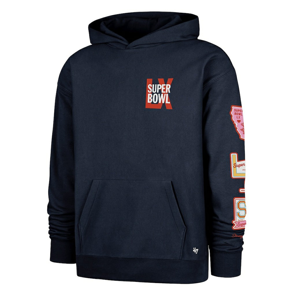 New England Patriots Stoney Clover Lane x '47 Women's Super Bowl LX Patches Foundation Hoodie | NFL Discount