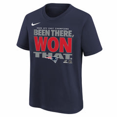 New England Patriots Youth 2025 AFC East Division Champions Locker Room Trophy Collection T-Shirt | NFL Hot