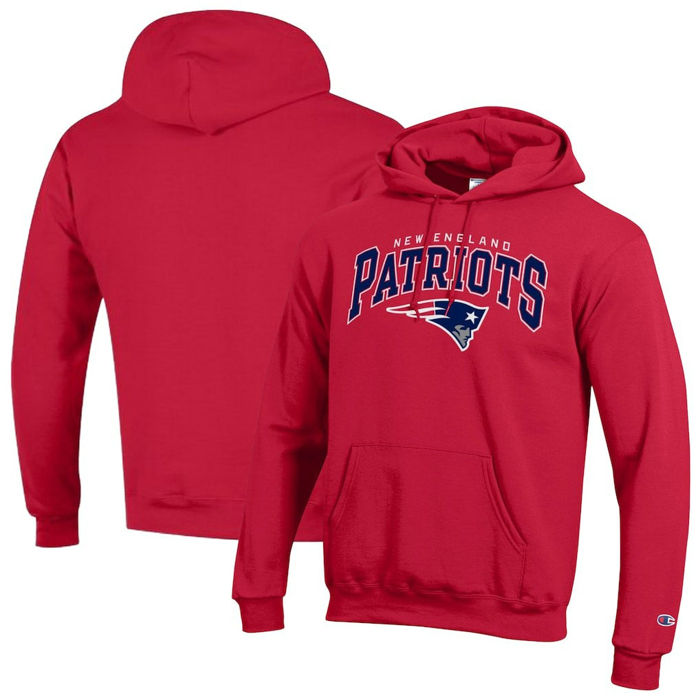 New England Patriots Powerblend Arch over Logo Hoodie | NFL Outlet