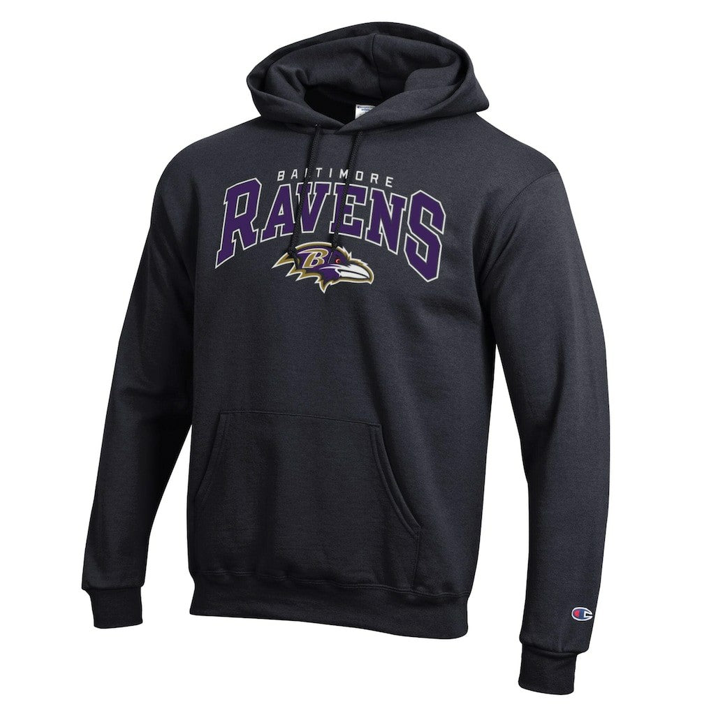 Baltimore Ravens Powerblend Arch over Logo Hoodie | NFL Discount