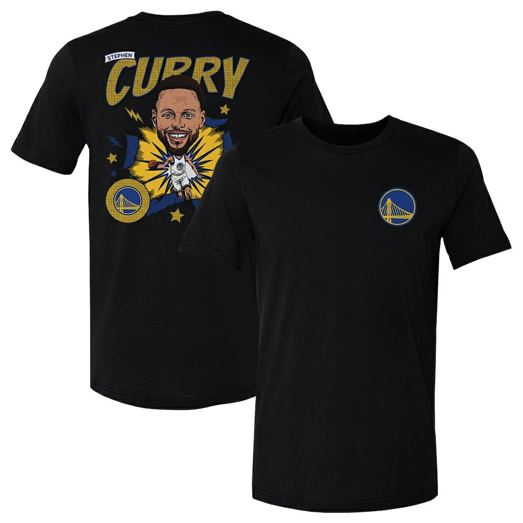 Black Stephen Curry Golden State Warriors 500 Level Caricature T-Shirt sale | NBA