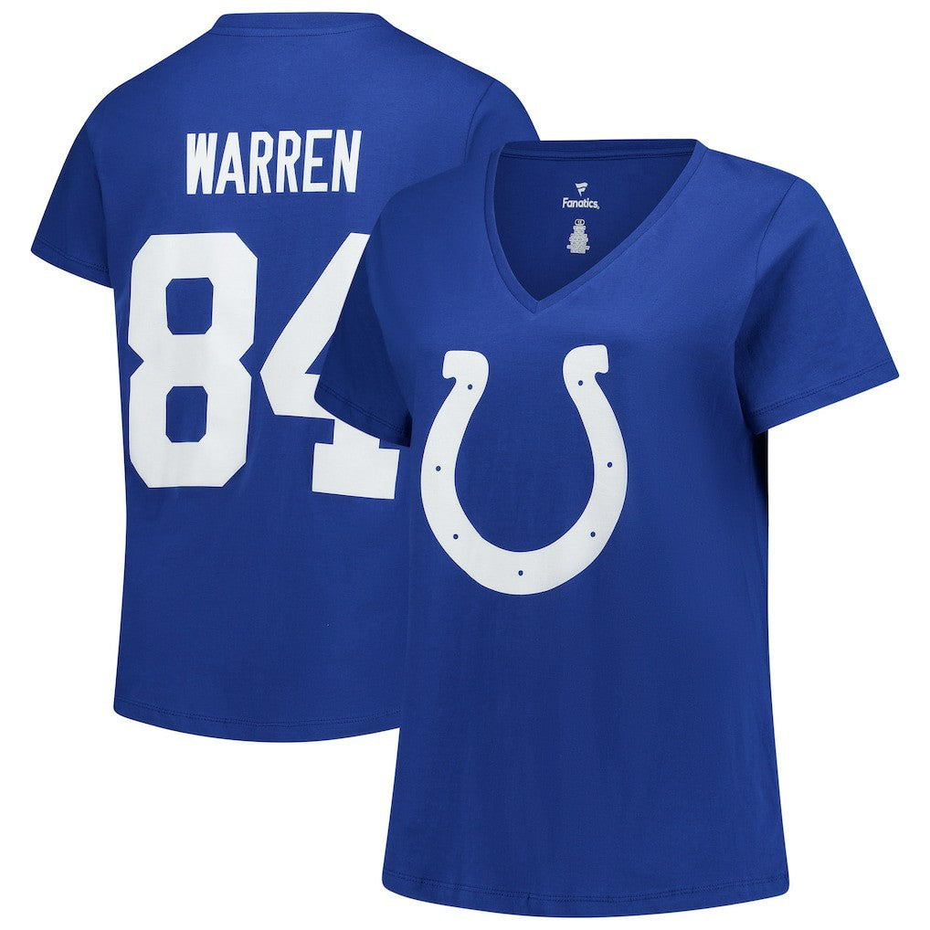 Indianapolis Colts Tyler Warren  Women's Plus Size Name & Number V-Neck T-Shirt | NFL New