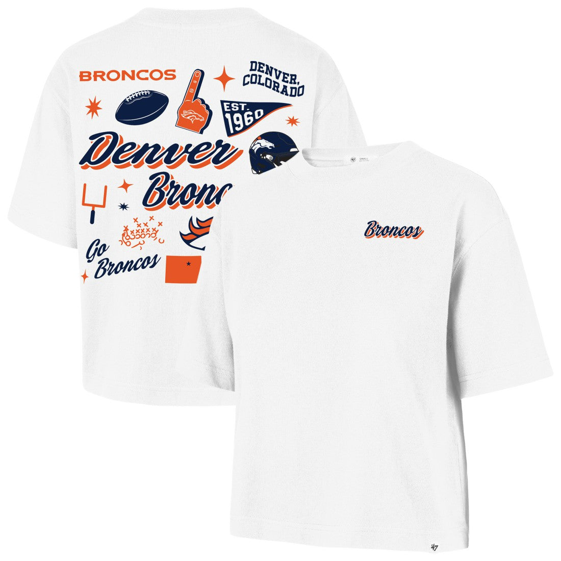 Denver Broncos '47 Women's Collage Script Reed City T-Shirt | NFL Hot