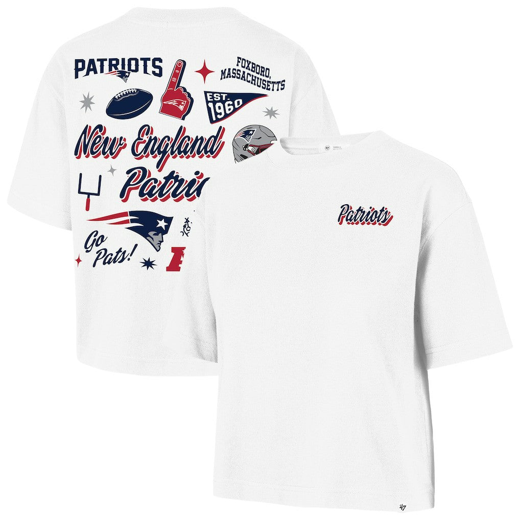 New England Patriots '47 Women's Collage Script Reed City T-Shirt | NFL On sale