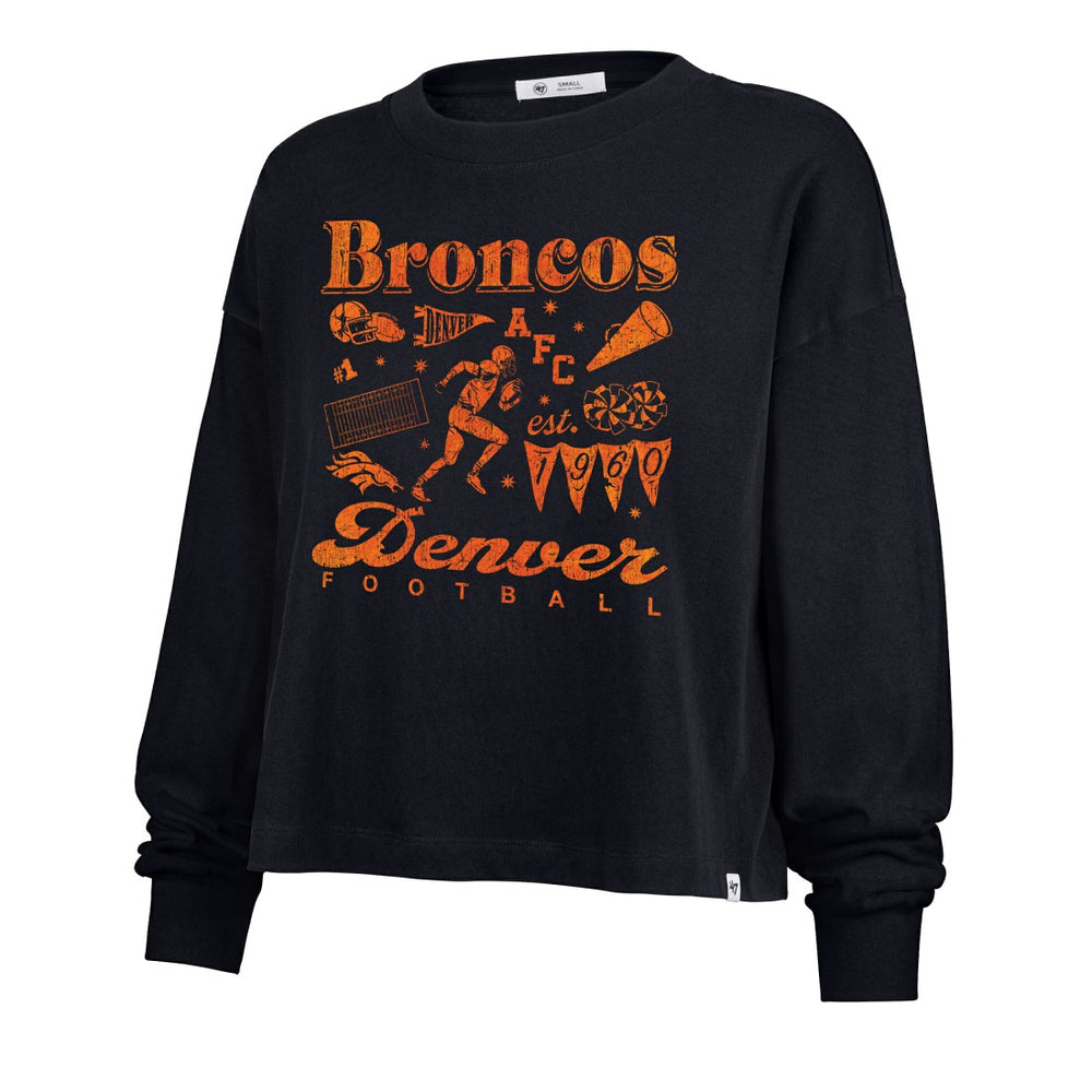 Denver Broncos '47 Women's Team Collage Sydney Long Sleeve T-Shirt | NFL Discount