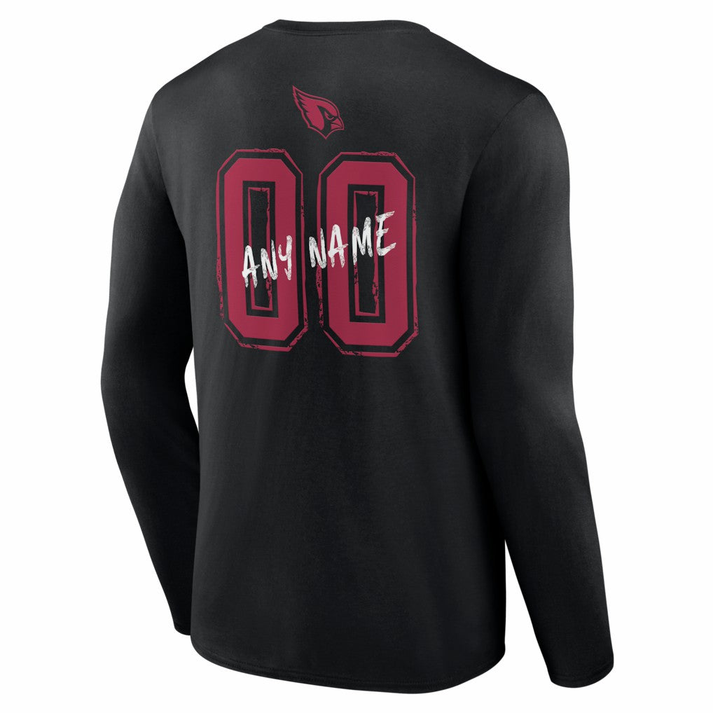 Arizona Cardinals Hustle Personalized Name & Number Long Sleeve T-Shirt | NFL Outlet