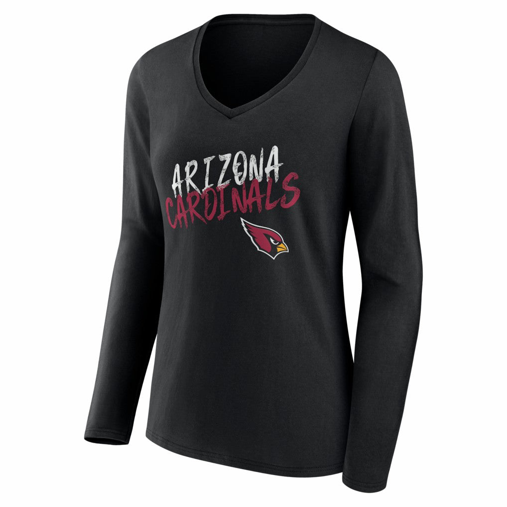 Arizona Cardinals Women's Hustle Personalized Name & Number Long Sleeve V-Neck T-Shirt | NFL Outlet