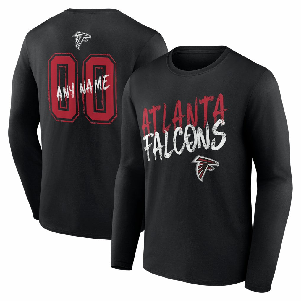Atlanta Falcons Hustle Personalized Name & Number Long Sleeve T-Shirt | NFL Sale