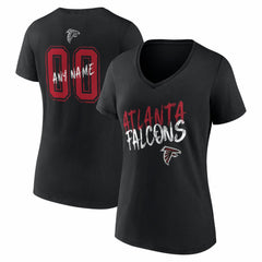 Atlanta Falcons Women's Hustle Personalized Name & Number V-Neck T-Shirt | NFL Discount
