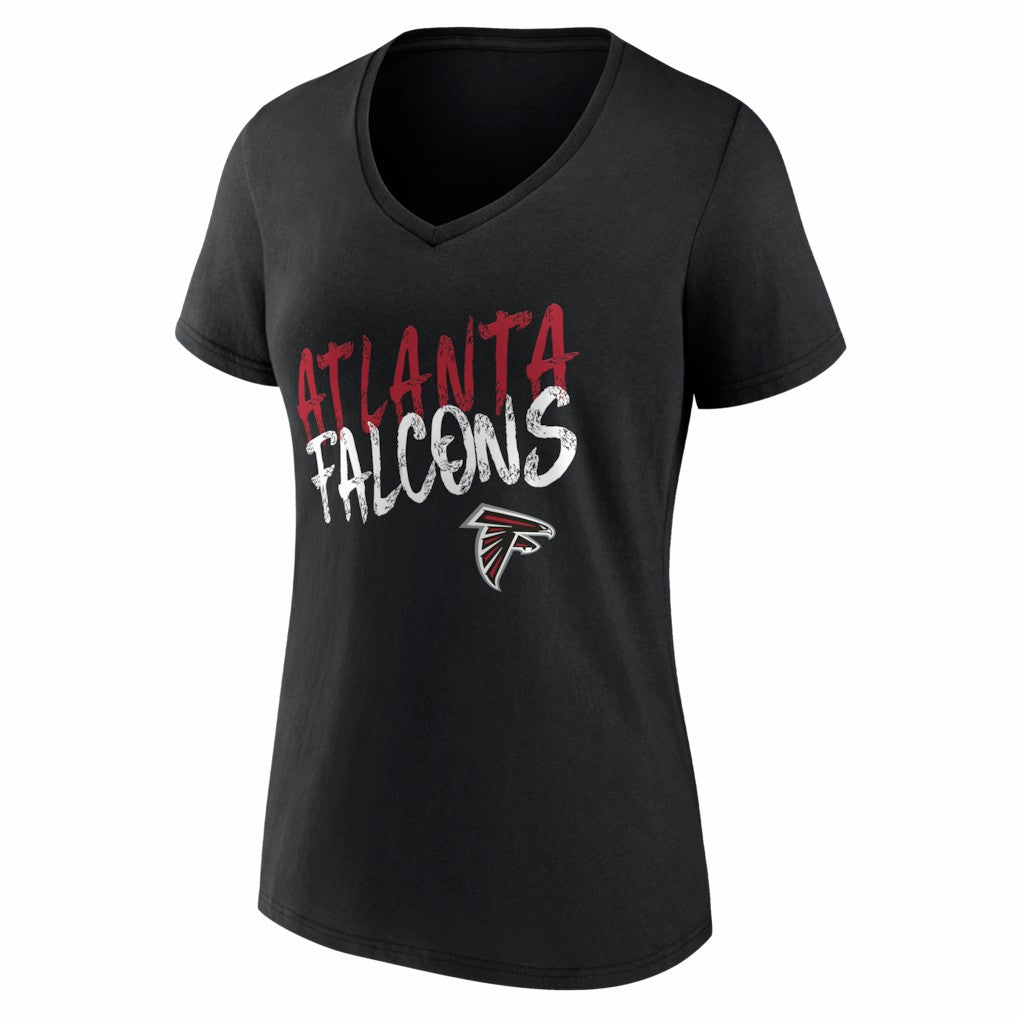Atlanta Falcons Women's Hustle Personalized Name & Number V-Neck T-Shirt | NFL Discount