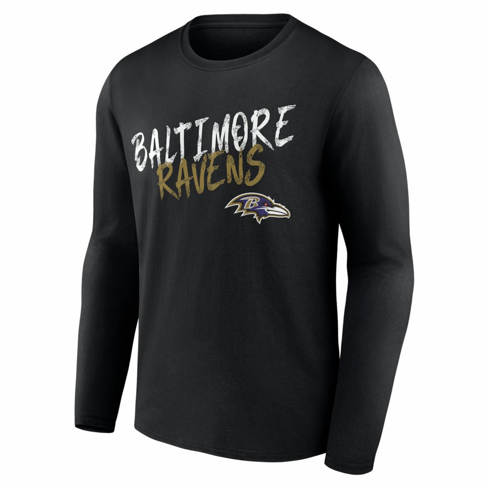 Baltimore Ravens Hustle Personalized Name & Number Long Sleeve T-Shirt | NFL Discount