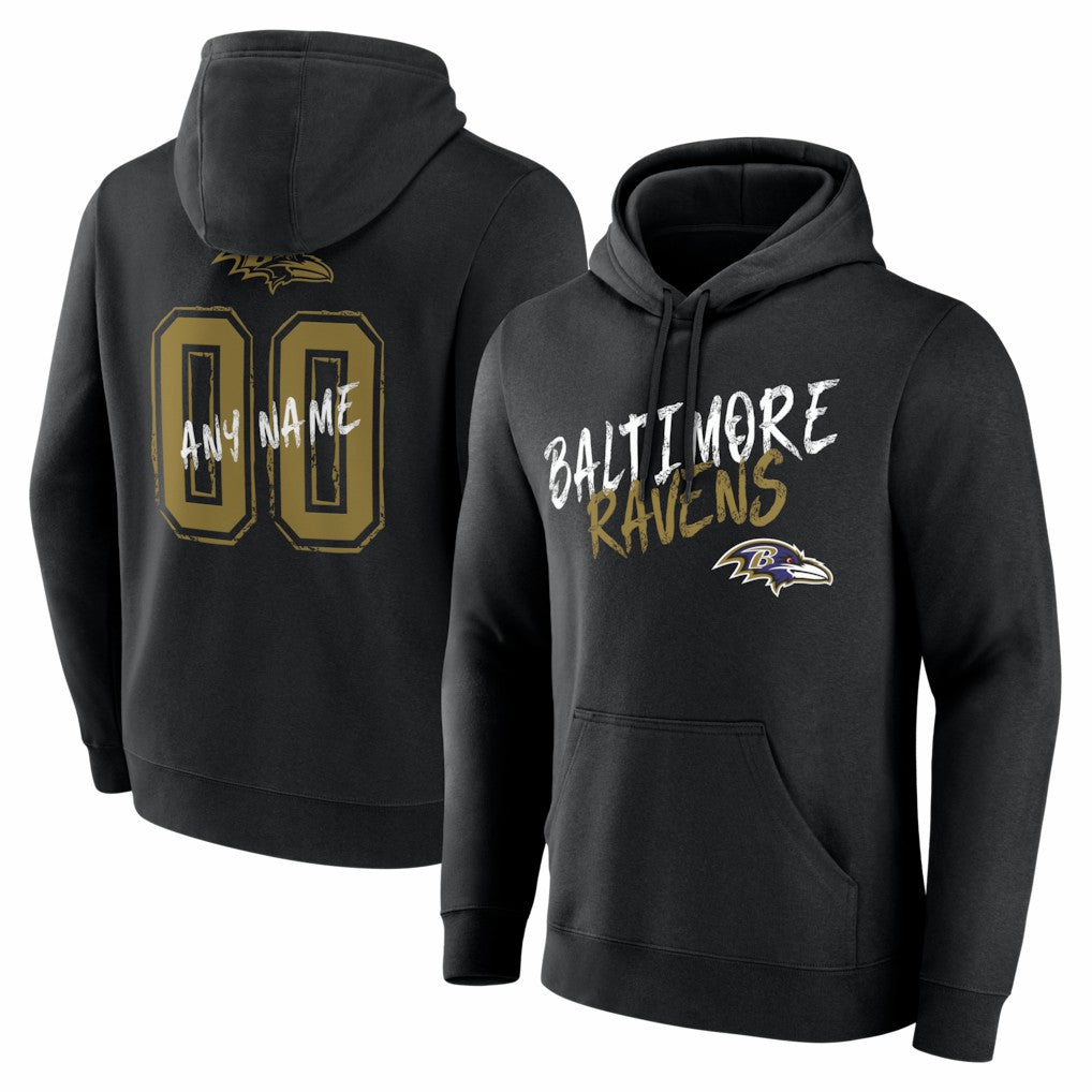 Baltimore Ravens Hustle Personalized Name & Number Hoodie | NFL Discount