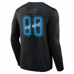 Carolina Panthers Hustle Personalized Name & Number Long Sleeve T-Shirt | NFL Outlet