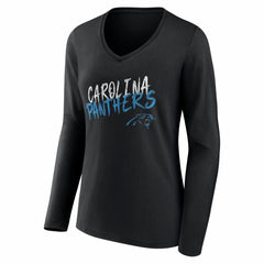 Carolina Panthers Women's Hustle Personalized Name & Number Long Sleeve V-Neck T-Shirt | NFL Sale