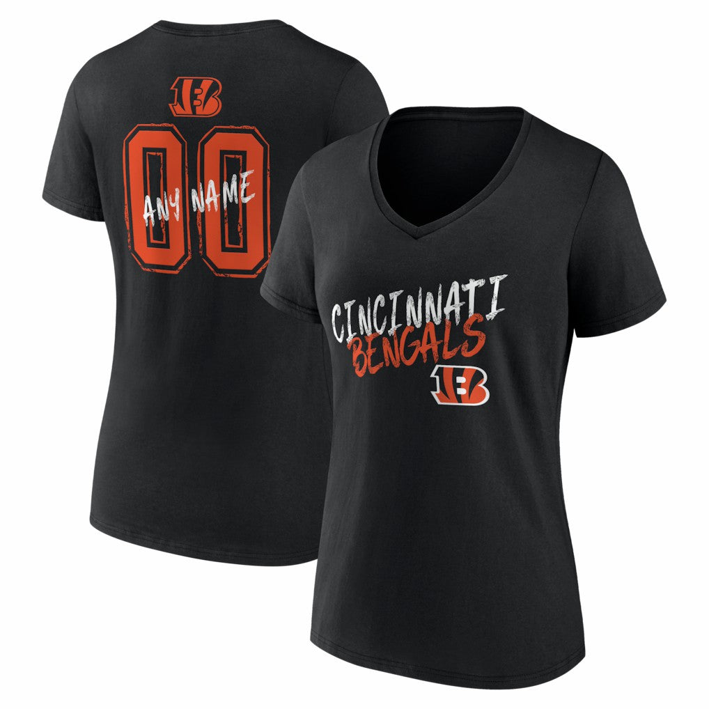 Cincinnati Bengals Women's Hustle Personalized Name & Number V-Neck T-Shirt | NFL On sale