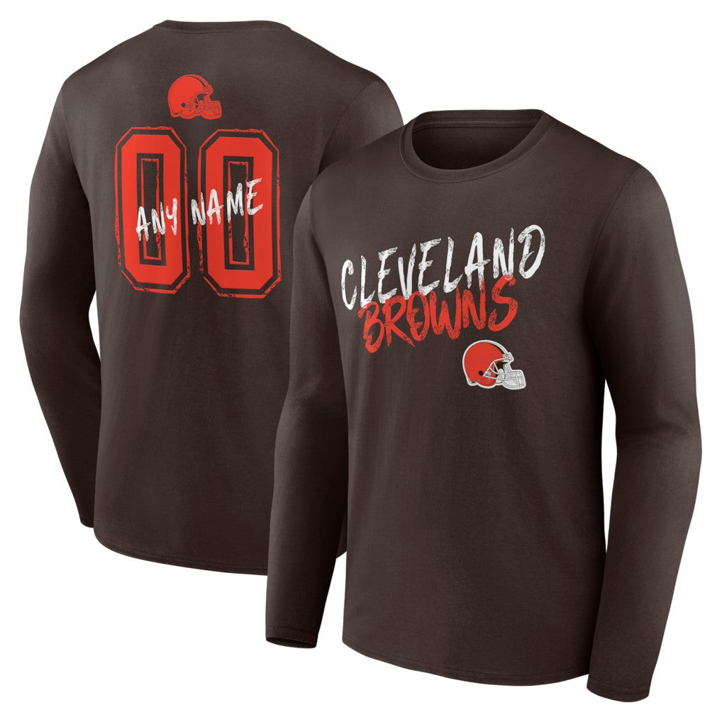 Cleveland Browns Hustle Personalized Name & Number Long Sleeve T-Shirt | NFL US