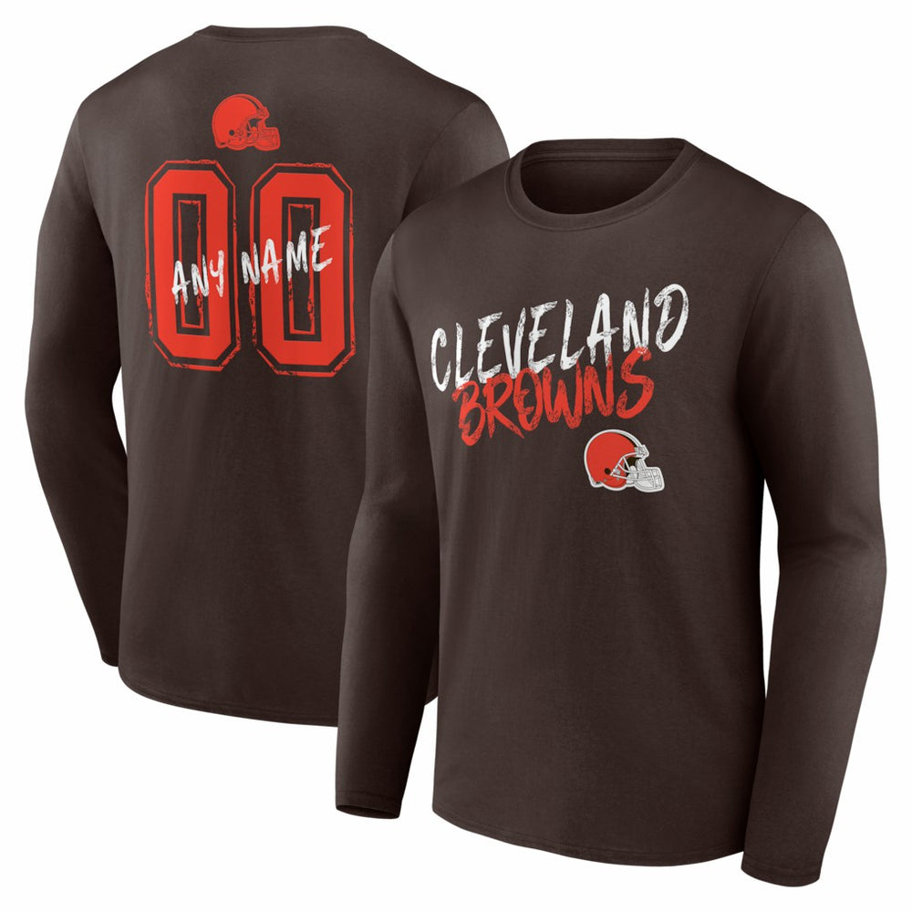 Cleveland Browns Hustle Personalized Name & Number Long Sleeve T-Shirt | NFL US
