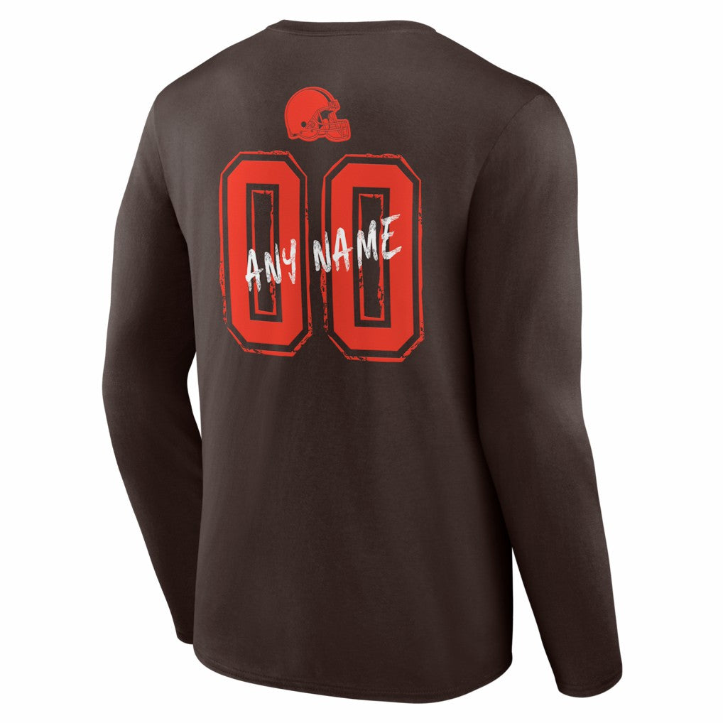 Cleveland Browns Hustle Personalized Name & Number Long Sleeve T-Shirt | NFL US