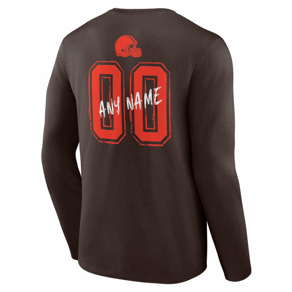 Cleveland Browns Hustle Personalized Name & Number Long Sleeve T-Shirt | NFL US
