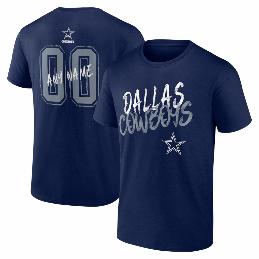 Dallas Cowboys Hustle Personalized Name & Number T-Shirt | NFL Outlet