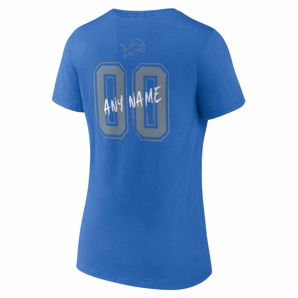 Detroit Lions Women's Hustle Personalized Name & Number V-Neck T-Shirt | NFL On sale