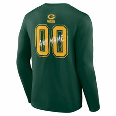 Green Bay Packers Hustle Personalized Name & Number Long Sleeve T-Shirt | NFL On sale