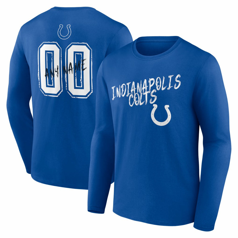Indianapolis Colts Hustle Personalized Name & Number Long Sleeve T-Shirt | NFL US