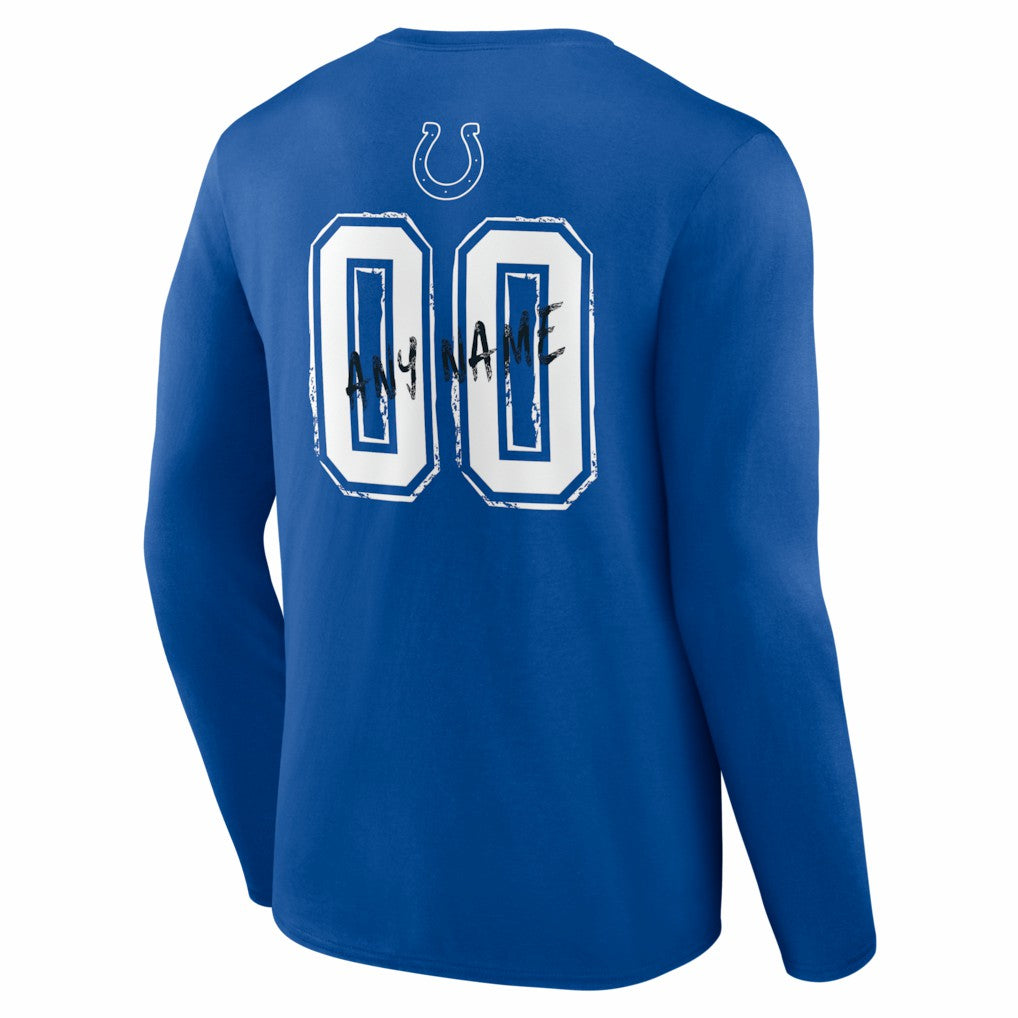 Indianapolis Colts Hustle Personalized Name & Number Long Sleeve T-Shirt | NFL US