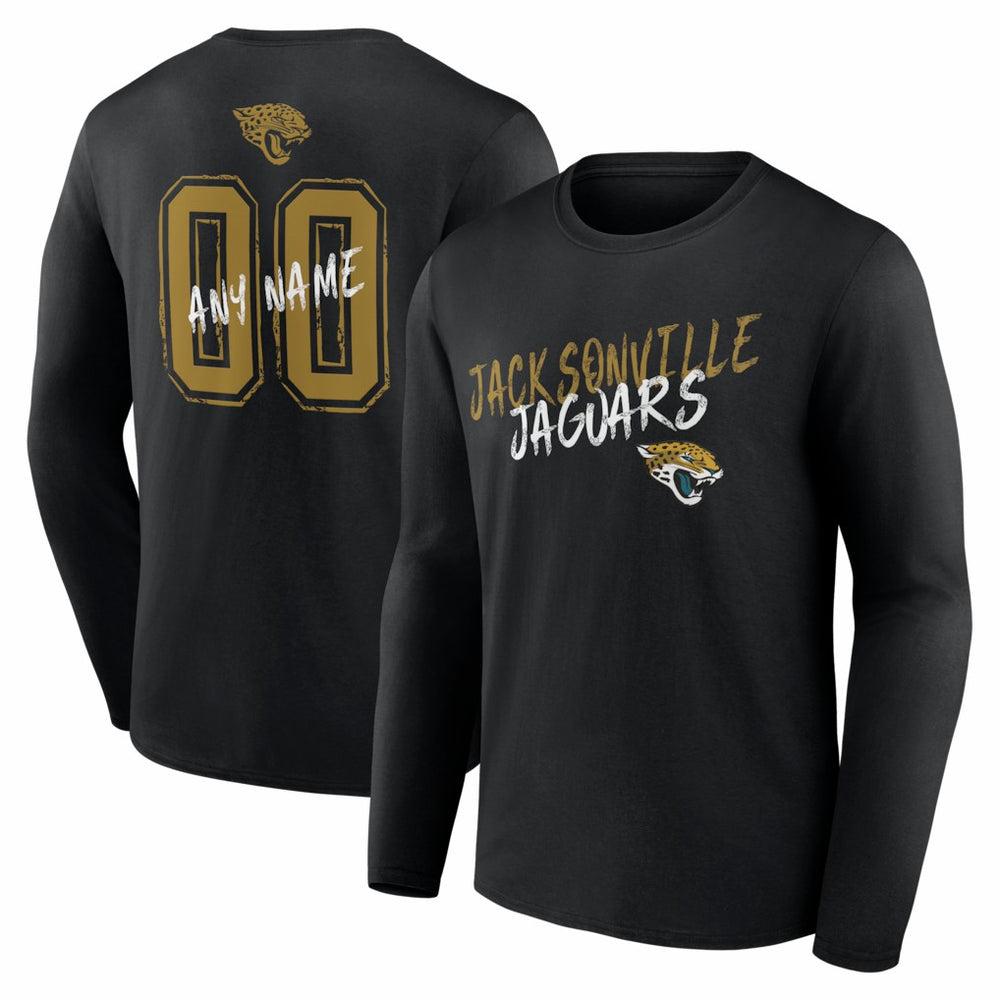 Jacksonville Jaguars Hustle Personalized Name & Number Long Sleeve T-Shirt | NFL New