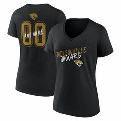 Jacksonville Jaguars Women's Hustle Personalized Name & Number V-Neck T-Shirt | NFL Sale