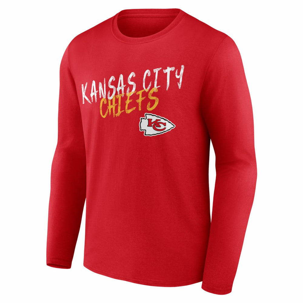 Kansas City Chiefs Hustle Personalized Name & Number Long Sleeve T-Shirt | NFL Discount