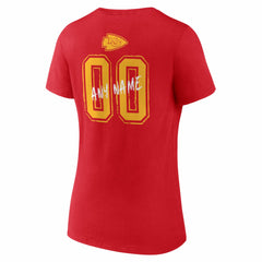 Kansas City Chiefs Women's Hustle Personalized Name & Number V-Neck T-Shirt | NFL Online