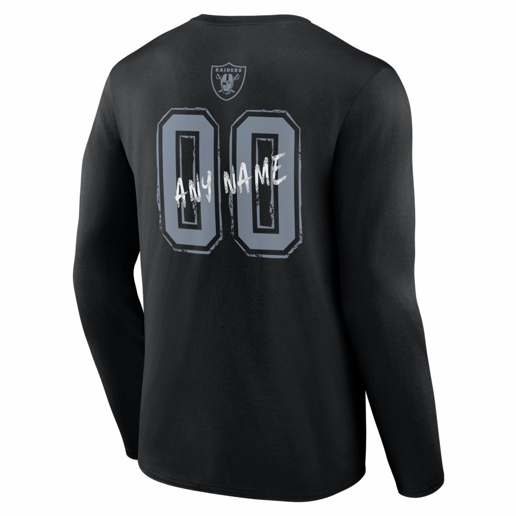 Las Vegas Raiders Hustle Personalized Name & Number Long Sleeve T-Shirt | NFL Discount