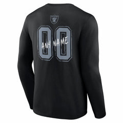 Las Vegas Raiders Hustle Personalized Name & Number Long Sleeve T-Shirt | NFL Discount