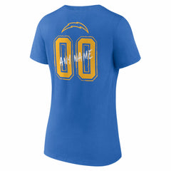Los Angeles Chargers Women's Hustle Personalized Name & Number V-Neck T-Shirt | NFL US