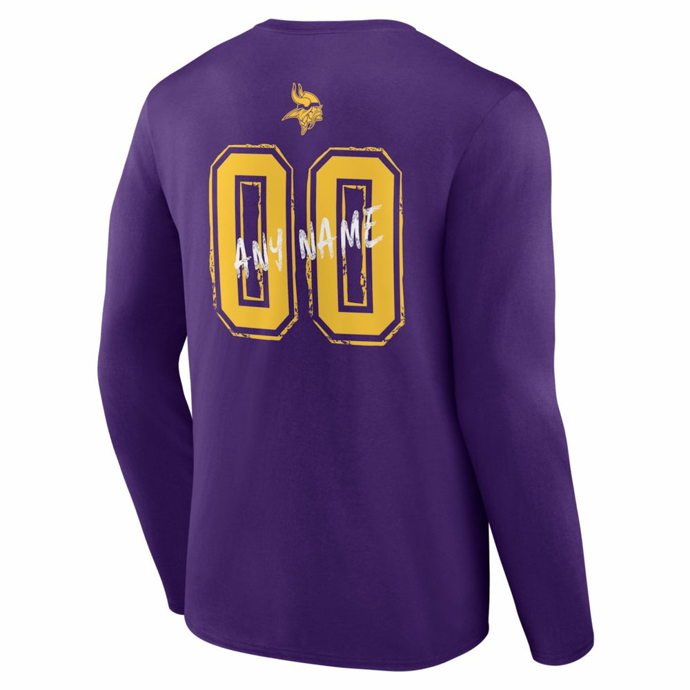 Minnesota Vikings Hustle Personalized Name & Number Long Sleeve T-Shirt | NFL On sale
