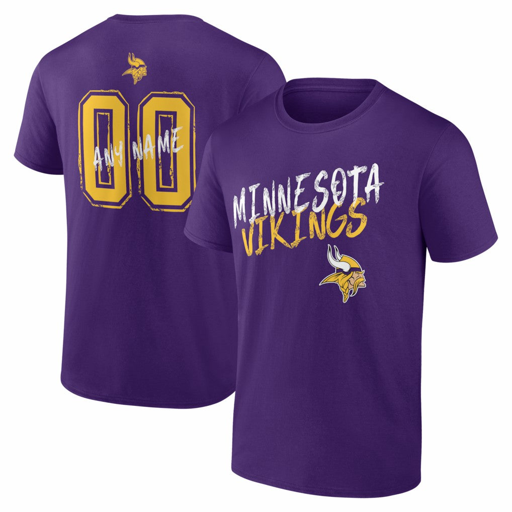 Minnesota Vikings Hustle Personalized Name & Number T-Shirt | NFL Discount