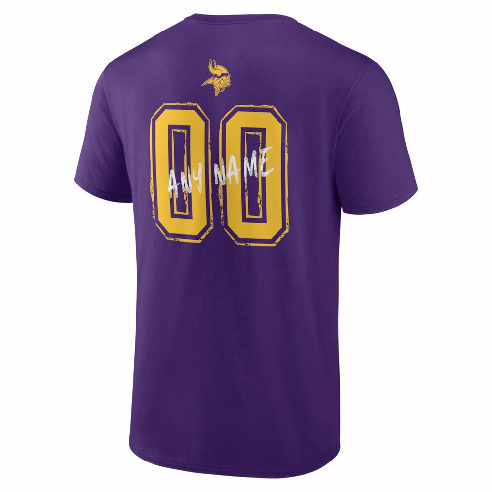 Minnesota Vikings Hustle Personalized Name & Number T-Shirt | NFL Discount