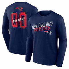 New England Patriots Hustle Personalized Name & Number Long Sleeve T-Shirt | NFL Online