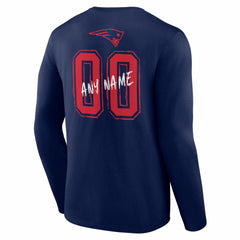 New England Patriots Hustle Personalized Name & Number Long Sleeve T-Shirt | NFL Online