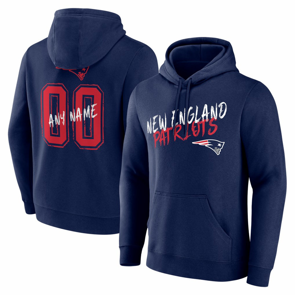New England Patriots Hustle Personalized Name & Number Hoodie | NFL New