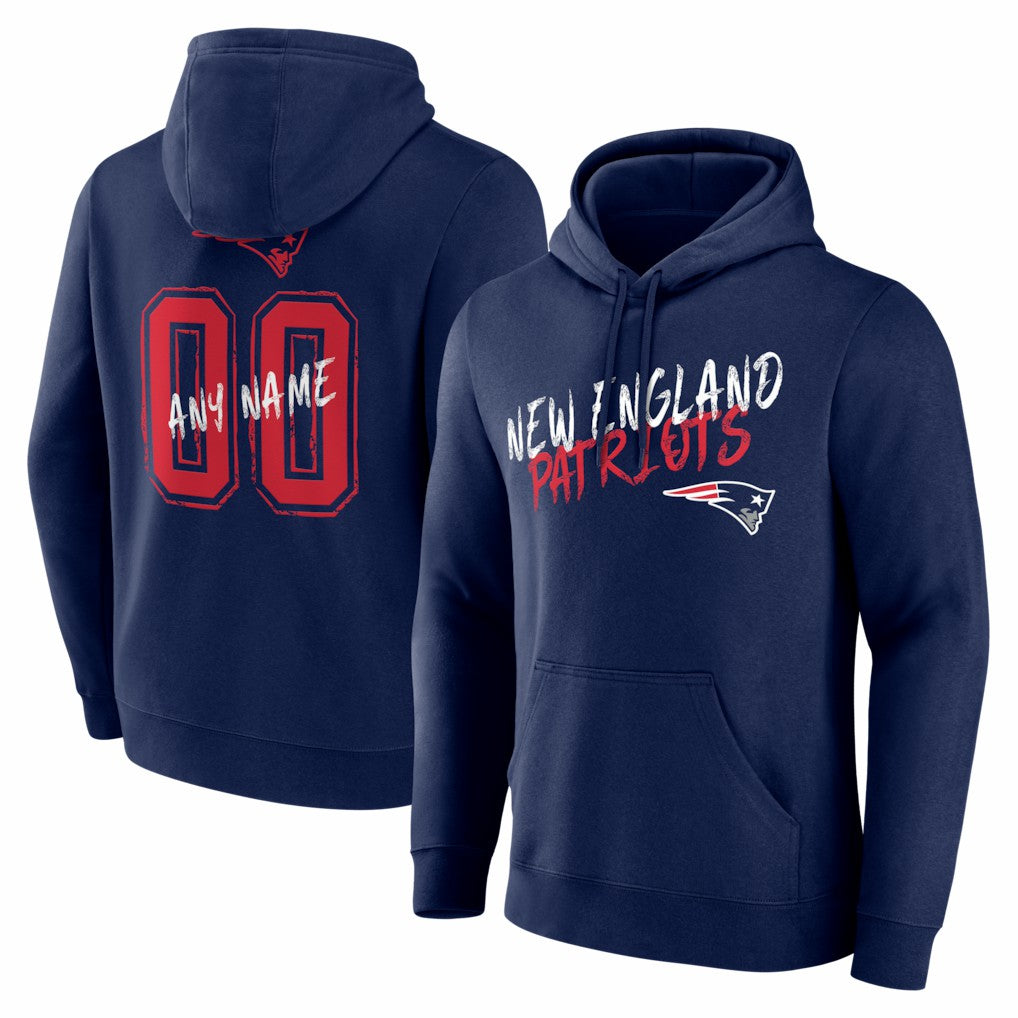 New England Patriots Hustle Personalized Name & Number Hoodie | NFL New