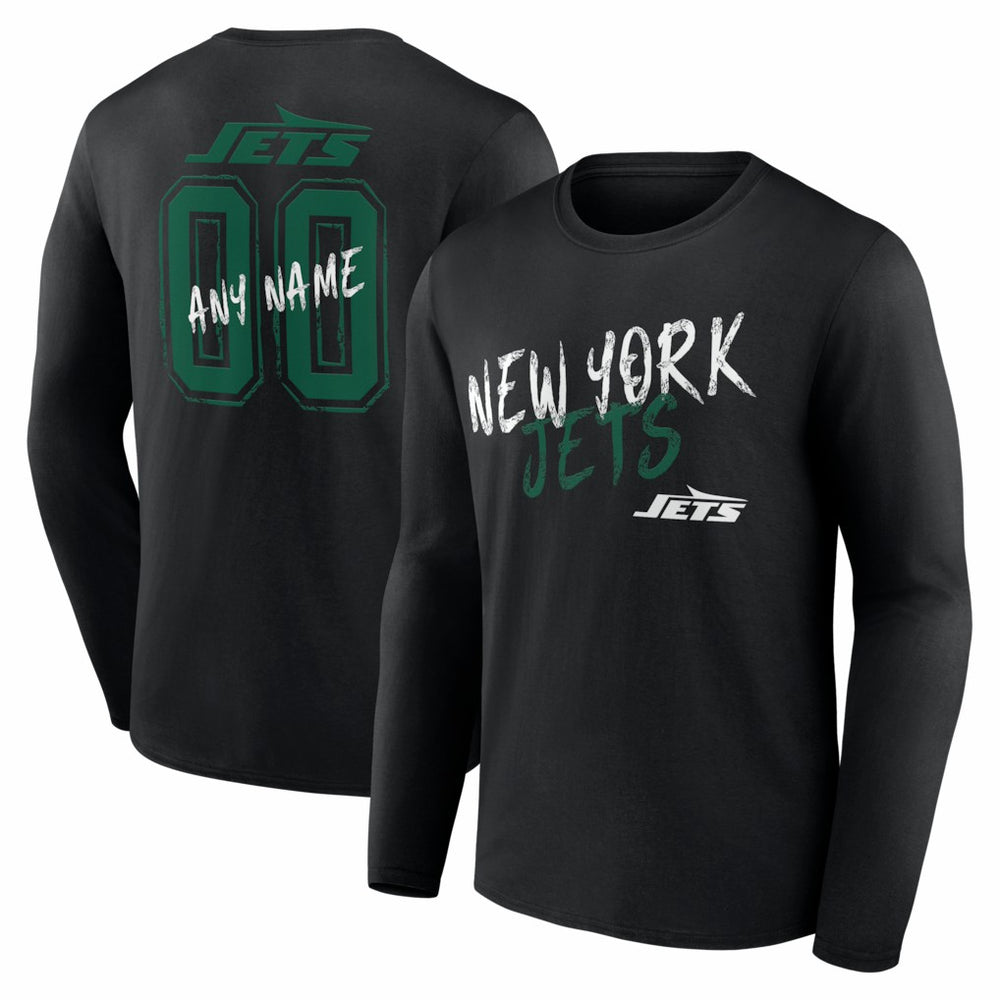 New York Jets Hustle Personalized Name & Number Long Sleeve T-Shirt | NFL US