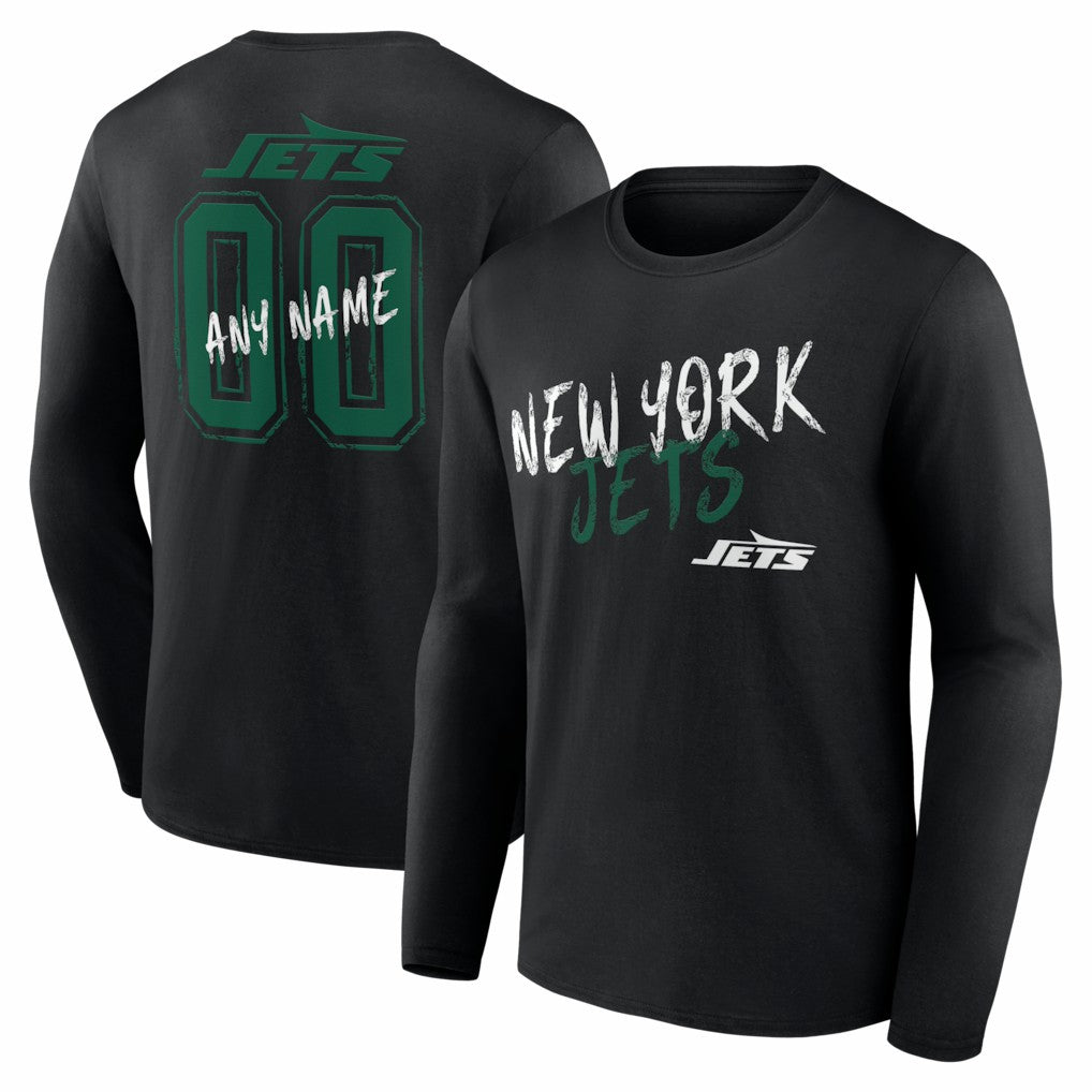 New York Jets Hustle Personalized Name & Number Long Sleeve T-Shirt | NFL US