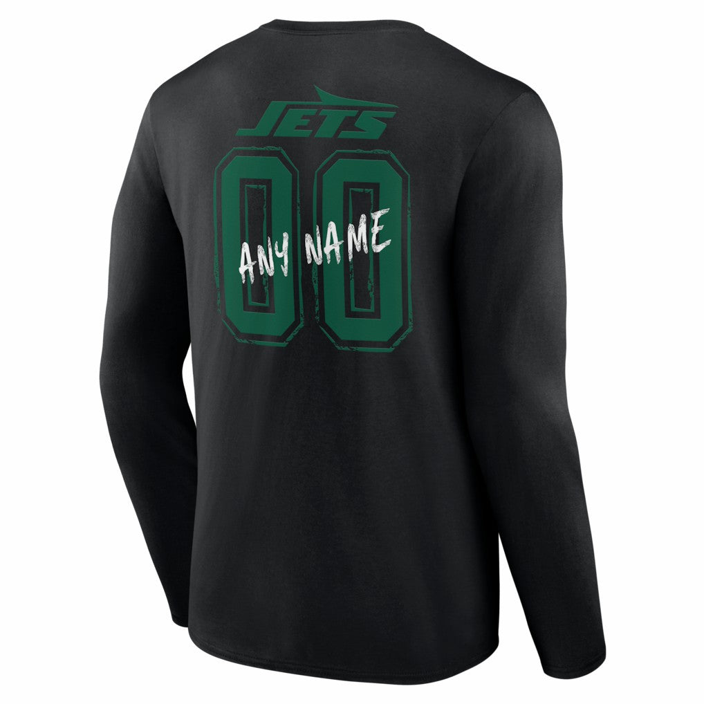 New York Jets Hustle Personalized Name & Number Long Sleeve T-Shirt | NFL US